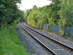 
Looking North from Llancaiach Colliery crossing, Nelson, July 2013